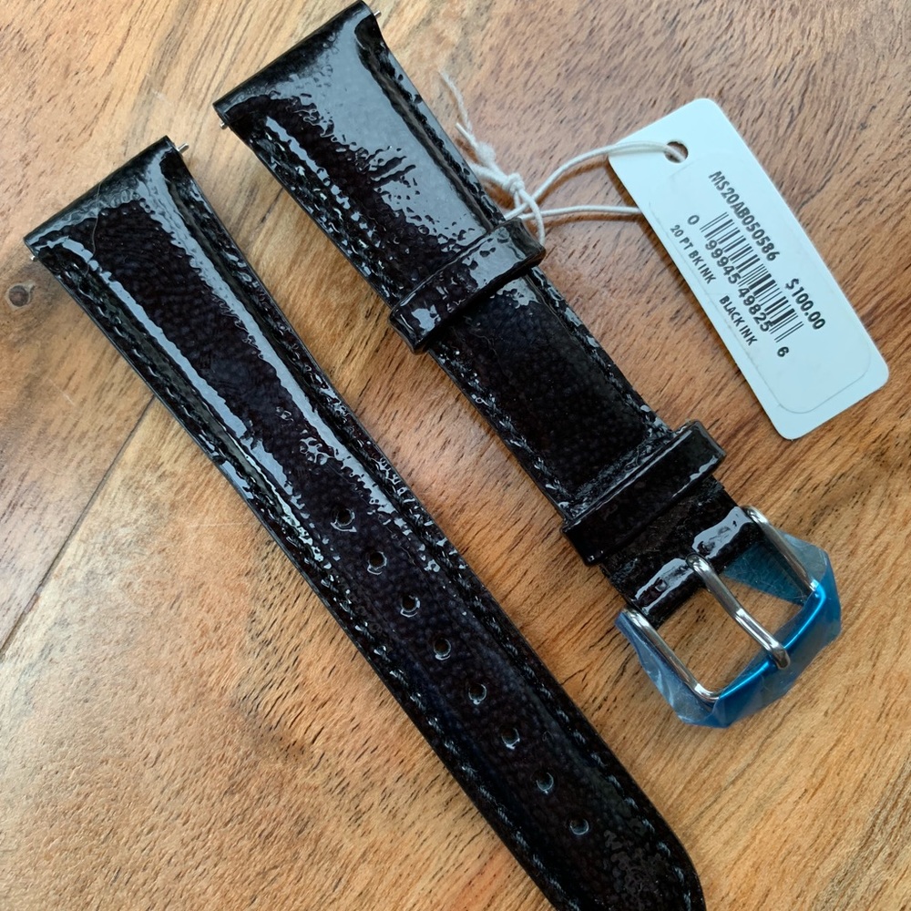 2 Michele Leather Watch Bands